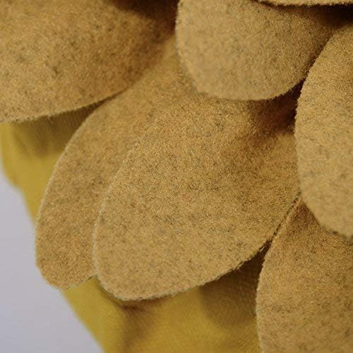 3D Flower Decorative Throw Pillows with Inserts Included Handmade Round Pillow Accent Cushions Home Couch Chair Decor Yellow 13 x 13 Inch