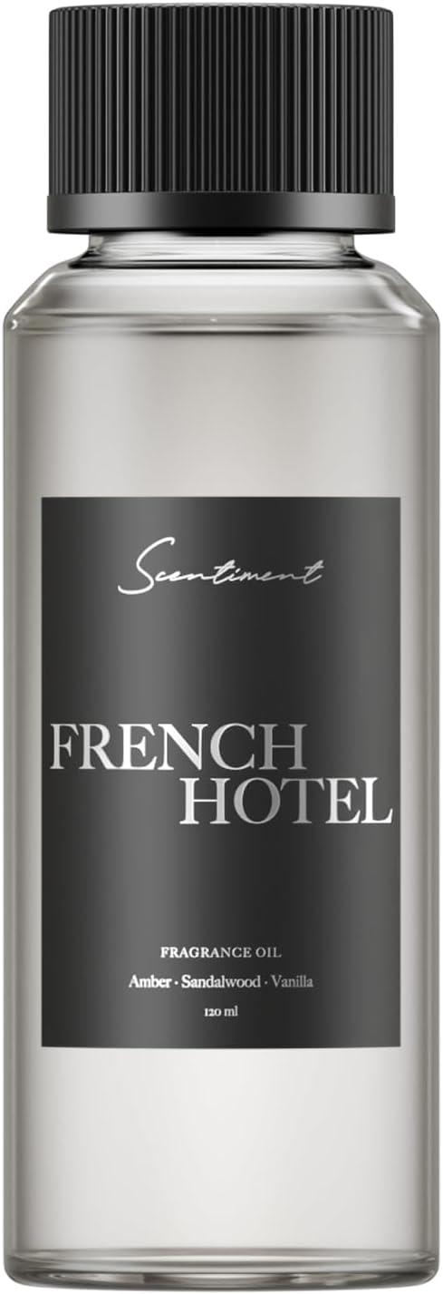 Scentiment Diffuser Oil - Minuit à Paris | Aromatherapy Home Fragrance | Inspired by Luxury Five Star Hotel Scents | Luxurious Scent with Notes of Amber, Sandalwood, Vanilla (120 mL)