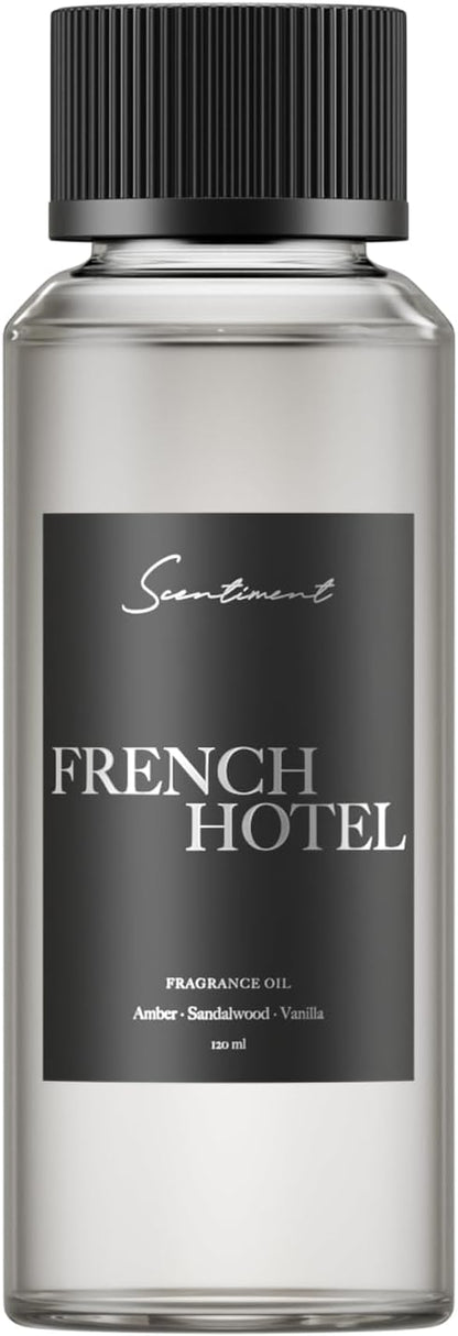 Scentiment Diffuser Oil - Minuit à Paris | Aromatherapy Home Fragrance | Inspired by Luxury Five Star Hotel Scents | Luxurious Scent with Notes of Amber, Sandalwood, Vanilla (120 mL)
