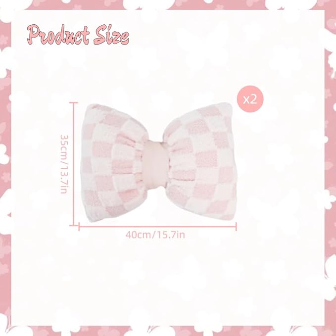 2 Pcs Pink Bow Pillow Big Bow Shaped Cushion Plush Car Lumbar Pillow Aesthetic Home Decor Throw Pillows for Room Bed Sofa Couch Decor