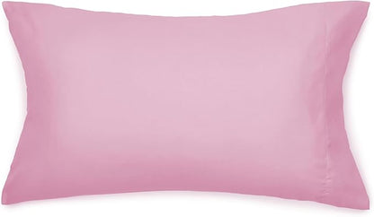 Amazon Basics 3-Piece Soft Microfiber Kid's Comforter and Pillow Sham Set, Full/Queen, Light Pink, Solid