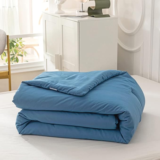 KAREVER Lake Blue Comforter Set King Solid Blue Bedding Quilt Set Men Bright Blue Blanket Set Adult Lightweight Breathable Durable Royal Blue Comforter Set Women Bed Comforter Set Breathable Bedding