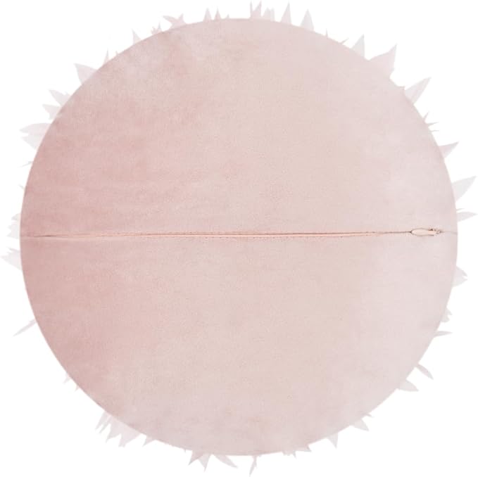 Handmade 3D Flower Throw Pillow Pink Decorative Daisy Floral Accent Pillow Cute Round Velvet Cushion for Bed Couch Car Chair Bedroom Living Room Boho Farmhouse Home Decor 12Inch Rose Gold
