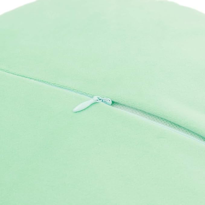 JWH Handmade 3D Flower Pillow Covers Aesthetic Decorative Round Floral Throw Pillow Floral Accent Pillow Cases Velvet Pillowcase Cute Cushion for Bed Couch Bedroom 14 Inch Light Green