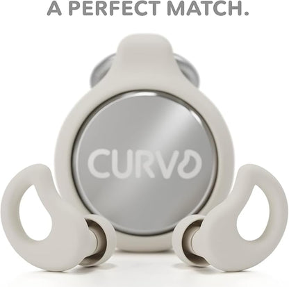 CURVD Everyday Earplugs + Case Clip Bundle, The Perfect earplug for Sleep, Travel, Noise Sensitivity/canceling + Case Clip Package Portable Waterproof Container & Silicone Sleeve for Ear Plugs(Honey)
