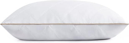 puredown® Goose Feathers and Down Pillow with Diamond Quilting with 100% Cotton Cover, Pack of 1, Standard Size