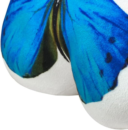 JWH 3D Butterfly Pillow Decorative Plush Throw Pillow Colorful Animal Print Cushion with PP Cotton Filling for Bed Couch Living Room Bedroom Farmhouse 13x15 Inch Blue
