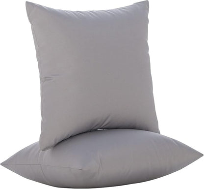 JMGBird Water-Resistant Outdoor Pillows Set of 2, 18x18 inch Durable Pure Grey Throw Pillows with Inserts for Patio Furniture