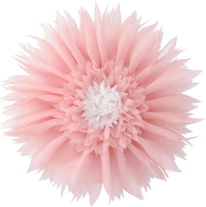 Handmade 3D Flower Round Throw Pillow Cute Decorative Daisy Sunflower Accent Cushion Elegant Soft Floral Pillow with Insert for Couch Chair Car Bed Bedroom Living Room Home Decor 14Inch Pink
