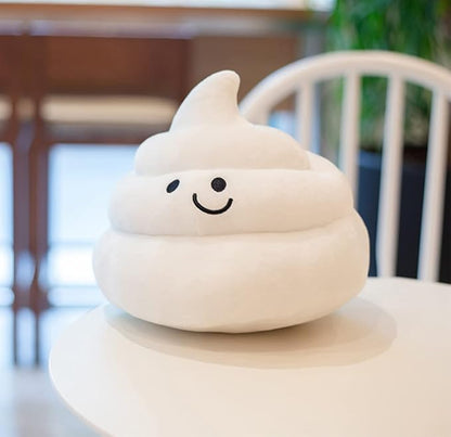Lovely Plush Simulation Poop, Spoof Gifts, 3D Funny Decoration Pillow (10in, White)