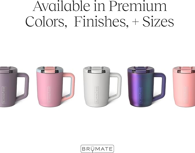 BrüMate Müv - 15oz 100% Leak Proof Insulated Coffee Mug with Handle & Lid - Stainless Steel Coffee Travel Mug - Double Walled Coffee Cup (Glacier)
