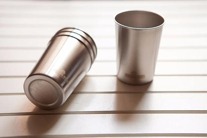 Stainless Steel Cups 10oz Tumbler (4 Pack) - Premium Metal Drinking Glasses | Stackable Durable Cup (10 oz)