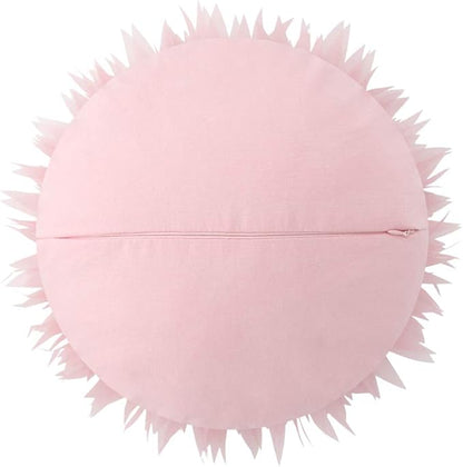 Handmade 3D Flower Round Throw Pillow Cute Decorative Daisy Sunflower Accent Cushion Elegant Soft Floral Pillow with Insert for Couch Chair Car Bed Bedroom Living Room Home Decor 14Inch Pink