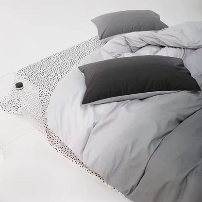 Houseri Comforter Set, King Size, Grey Gradient, 3 Pcs Including Comforter and Pillow Shams
