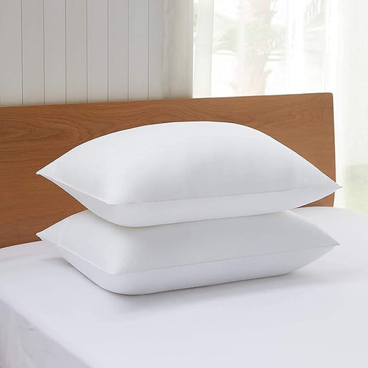 Acanva Bed Pillows 2 Pack Hotel Collection Luxury Soft Inserts for Sleeping-Breathable and Comfortable for Stomach Back Sleepers, Queen (Pack of 2), White