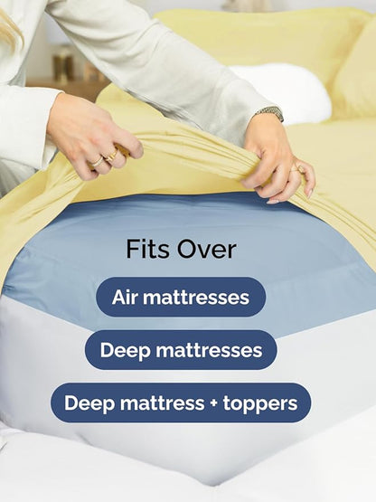 Extra Deep Cal King Sheet Set - 6 Piece Breathable and Cooling Sheets - Hotel Luxury Bedding for Women, Men, Kids & Teens - Easy & Secure Fit - Soft, Wrinkle Free & Comfy - Extra Deep Pockets - Yellow