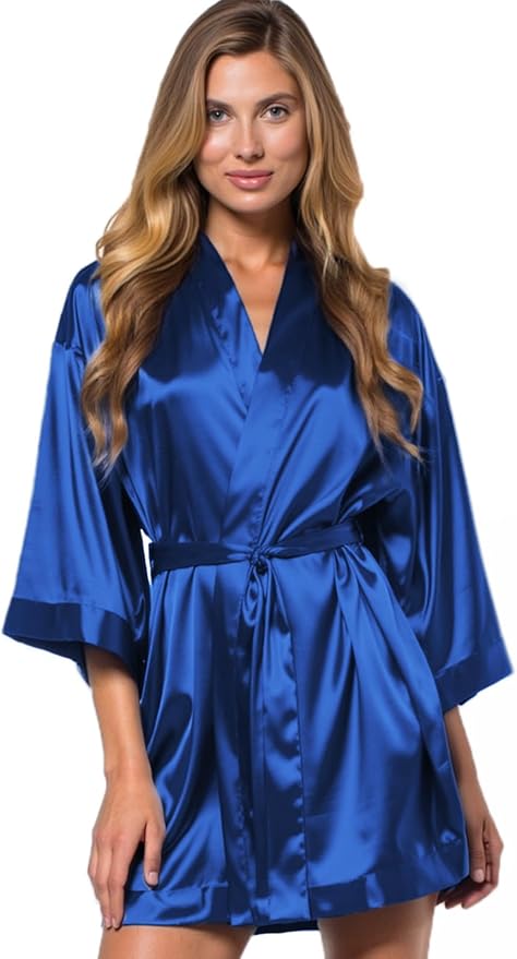 Turquaz Women's Bride Bridesmaids Silky Robe Satin Kimono Robes for Women Lingerie