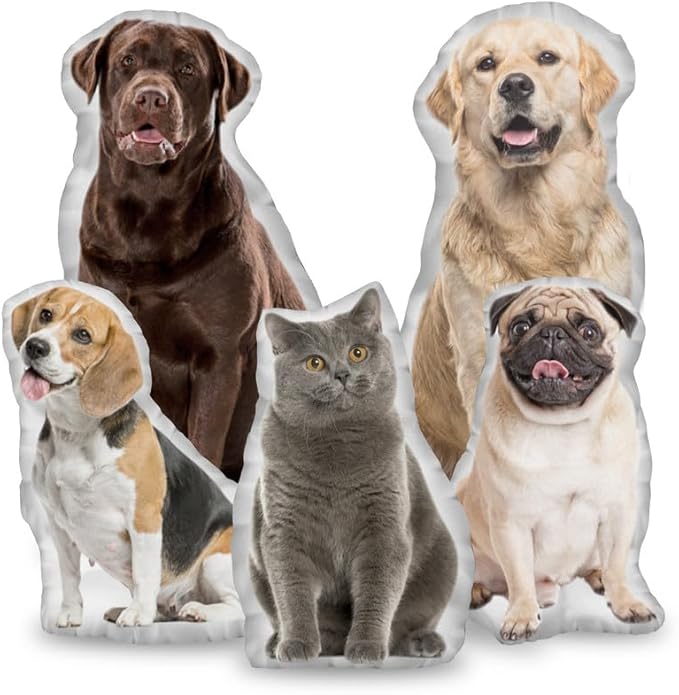 Custom Pet Pillow with Photo - Personalized Dog Cat Shaped Pillow - Personlized Pet Memorial Gifts for Loss of Dogs - Bereavement Gift for Dog Lover for Him or Her