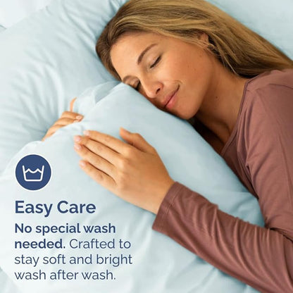 King Pillow Cases Set of 2 - Ultra Soft Hotel Quality Pillowcase Covers - Comfy, Cozy & Wrinkle Free - Shrinkage, Stain and Fade Resistant - Machine Washable Pillow Protectors - 2 Piece Set - Ice Blue