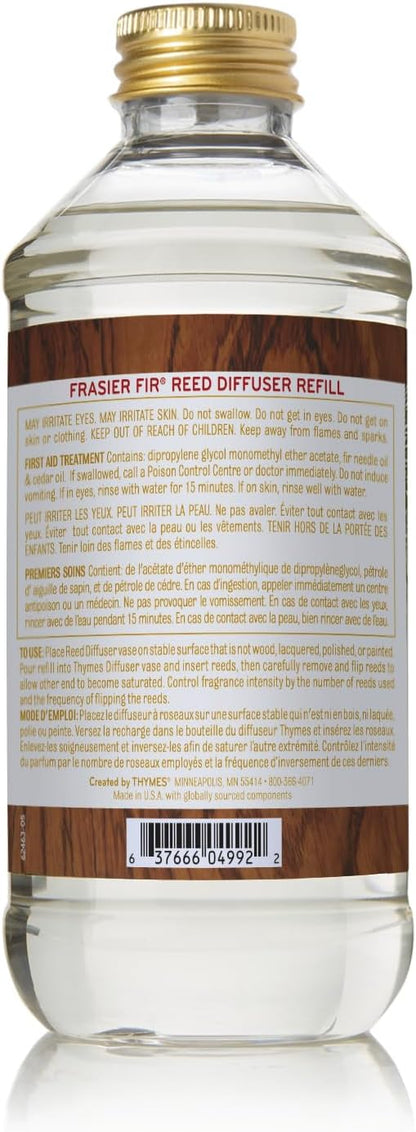 Thymes Reed Diffuser Oil Refill - Diffuser Oils Scents for Home Refill - Use for Reed Stick Room Air Fresheners (Frasier Fir, 7.75 fl oz)