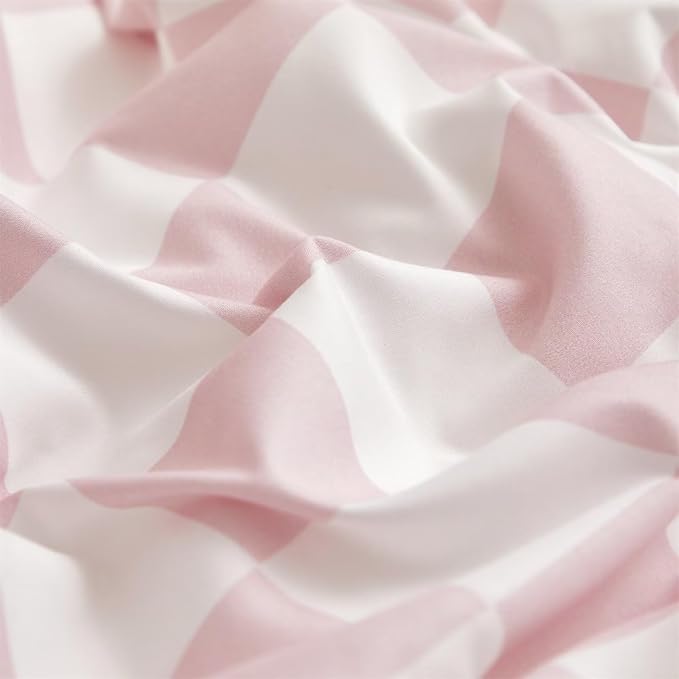 Houseri Pink Plaid Comforter Set Full White and Light Pink Buffalo Checkered Bedding Full Size Teen Girls Baby Pink Checkerboard Dorm Bed Quilt Soft Comfy Preppy Pale Pink Grid Comforters Full