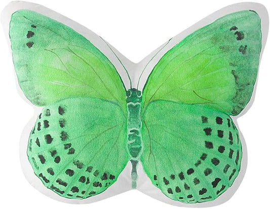 JWH 3D Butterfly Throw Pillow Decorative Animal Throw Pillow Stuffed Plush Lovely Accent Pillow Case Print Pillowcase Cute Cushion for Bed Couch Living Room Home 13x15 Inch Bright Green