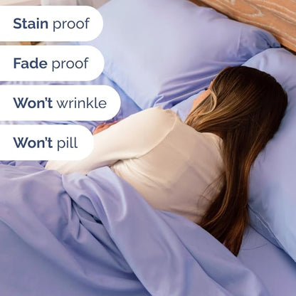 Split Head King Sheet Set – 4 Piece Flex Split Top King Sheets for Adjustable Beds - Fits 14” to 16" Mattress w/ Deep Pockets - Soft, Breathable & Cooling - Luxury Bedding and Wrinkle Free - Lavender