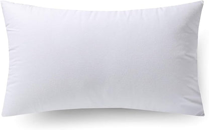Hypoallergenic Lumbar Pillow Inserts 4 Pack, 12 × 20 Inches – Plush Polyester Throw Pillow Fillers for Sofas, Beds, and Office Use