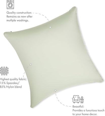 PILLOWY 24" x 24" Throw Pillow - Cadet Grey: 1 PCS Luxurious Premium Microbead Pillow with 85/15 Nylon/Spandex Fabric. Forever Fluffy, Outstanding Beauty & Support. Silky, Soft & Beyond Comfortable