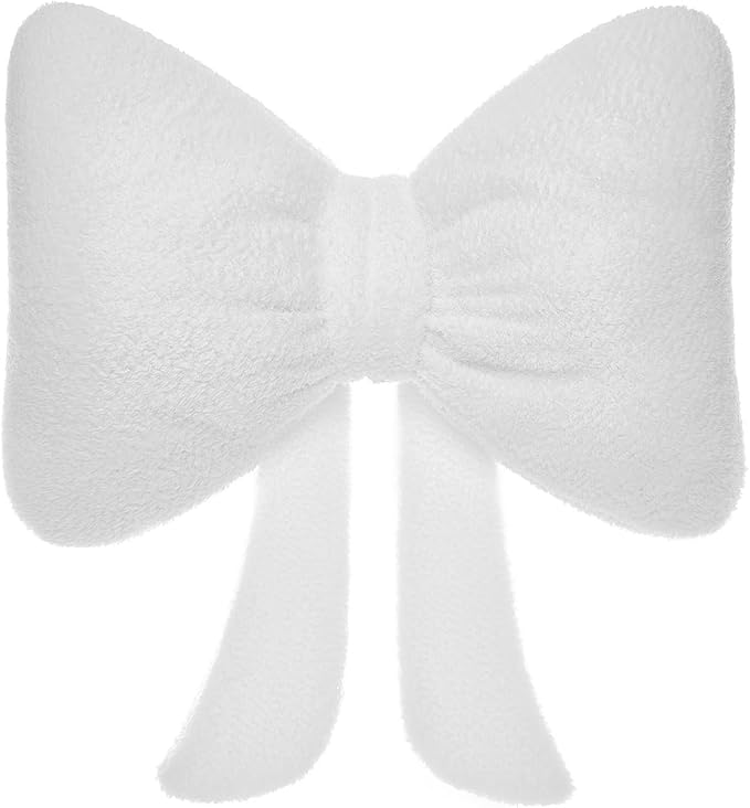 Stuffed Bow Christmas Decorations Soft Furry Bow Throw Pillows Cute Bowknot Plush Pillow Home Decor
