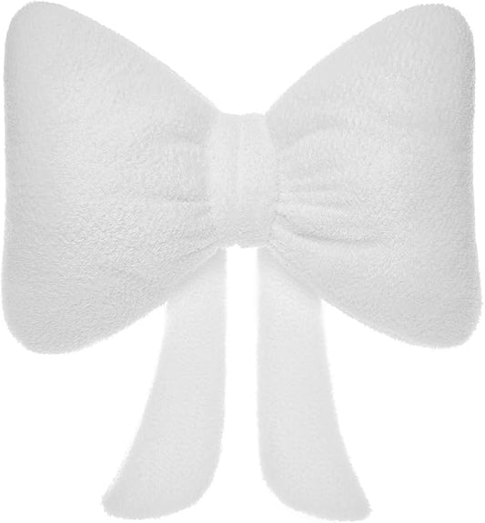 Stuffed Bow Christmas Decorations Soft Furry Bow Throw Pillows Cute Bowknot Plush Pillow Home Decor