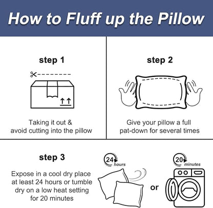 Pillows Standard Size Set of 4 Hotel Collection Bed Pillow for Sleeping Pillows 4 Pack for Back, Stomach or Side Sleepers Soft and Supportive Washable Pillow for Bedroom