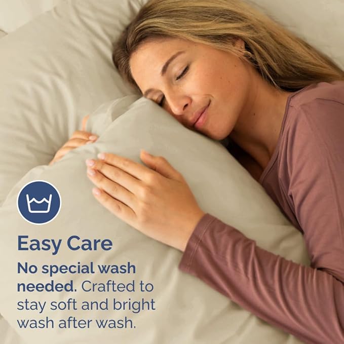 Queen Pillow Cases Set of 2 - Ultra Soft Hotel Quality Pillowcase Covers - Comfy, Cozy & Wrinkle Free - Shrinkage, Stain and Fade Resistant - Machine Washable Pillow Protectors - 2 Piece Set - Cream