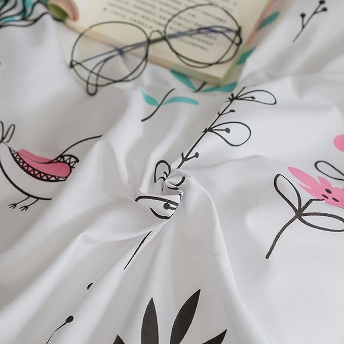 HighBuy Floral Comforter Set King Size,3 Piece Aesthetic Pink Flowers Comforter Set Fluffy Soft,Coquette Boho Cottagecore Comforter with 2 Pillowcases,Shabby Chic Comforter with 2 Pillowcases