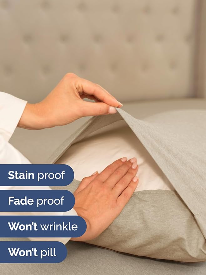 Extra Deep Split King Sheet Set - 7 Piece Breathable and Cooling Sheets - Hotel Luxury Bedding for Women, Men, Kids & Teens - Secure Fit - Soft and Wrinkle Free - Extra Deep Pockets - Heathered Beige
