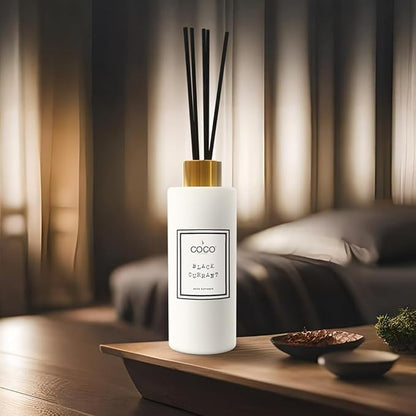Coco by Stone 5oz Reed Diffuser (Black Currant) – Luxury Scented Oil Diffuser for Home Aromatherapy, Long-Lasting Vegan Fragrance, Elegant Home Décor and Air Freshener