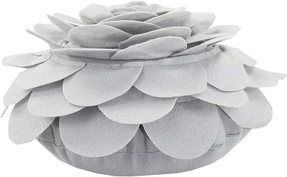 Fennco Styles Eva's Flower Garden Decorative Filled Throw Pillow 13" Round - Grey Floral Accent Pillow for Home, Couch, Bed, Living Room, Holiday and Office Décor