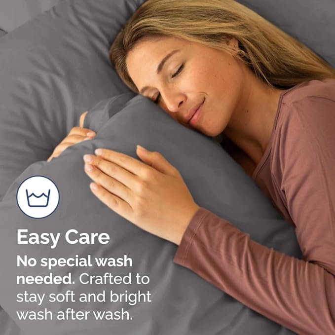 King Pillow Cases Set of 4 - Ultra Soft Hotel Quality Pillowcase Covers - Comfy, Cozy & Wrinkle Free - Shrinkage, Stain & Fade Resistant - Machine Washable Pillow Protectors - 4 Piece Set - Dark Grey