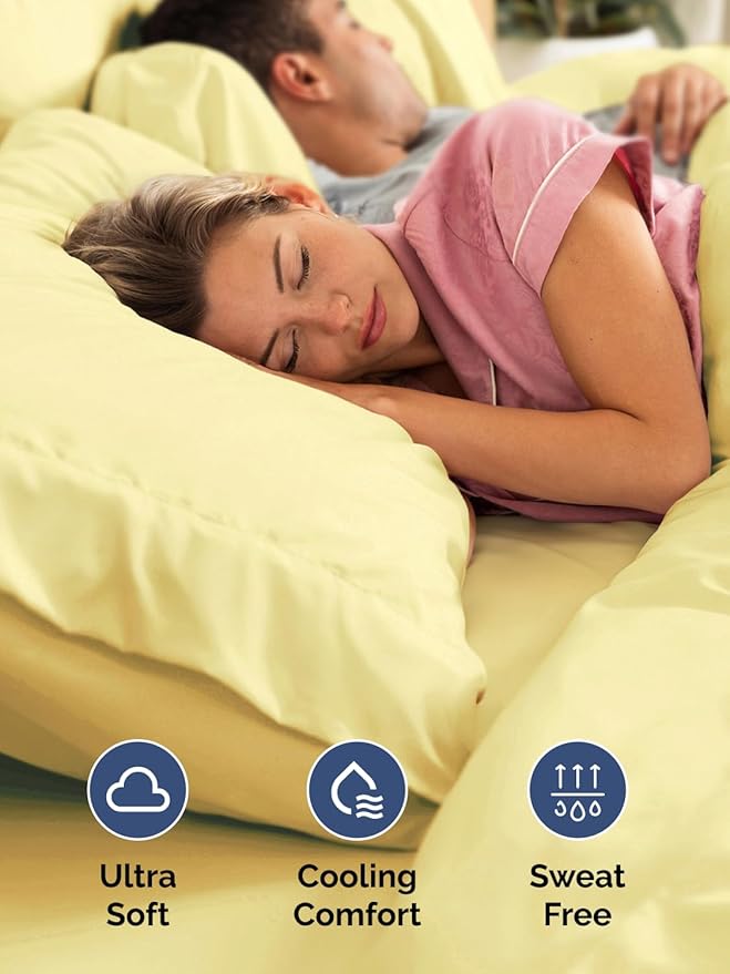 Extra Deep King Sheet Set - 6 Piece Breathable and Cooling Sheets - Hotel Luxury Bedding for Women, Men, Kids & Teens - Easy & Secure Fit - Soft, Wrinkle Free and Comfy - Extra Deep Pockets - Yellow