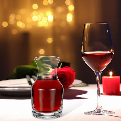 6 Pack Single Serving Wine Carafe Glass Small Mini Carafe Individual Wine Refill Decanter for Dinner Parties Tastings Bars Restaurants (6.5 oz)