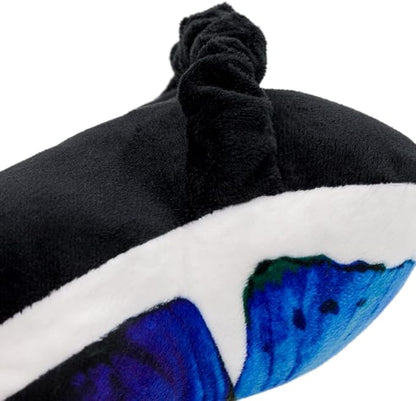 JWH 3D Butterfly Pillow Print Neck Pillows for Car Travel Plane Airplane Trip Headrest Small Pillow Long Flights Essentials Cute Head Rest with Elastic 8 x 12 Inch Royal Blue
