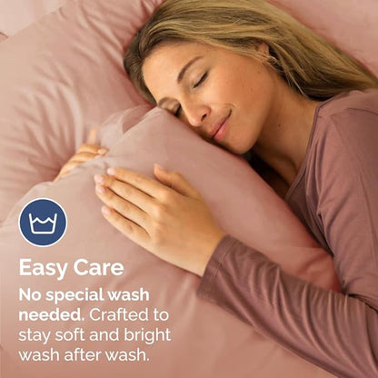 King Pillow Cases Set of 2 - Ultra Soft Hotel Quality Pillowcase Covers - Comfy, Cozy & Wrinkle Free - Shrinkage, Stain and Fade Resistant - Machine Washable Pillow Protectors - 2 Piece Set - Mauve