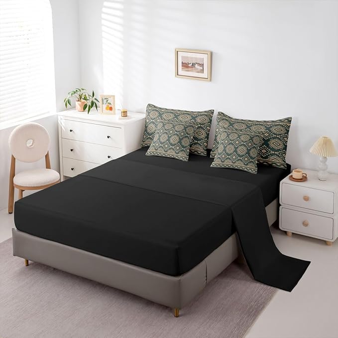 Erosebridal Rustic Western Queen Comforter Set with Sheets 7 Piece Vintage Southwestern Bed in A Bag Farmhouse Aztec Nordic Style Bedding Sets for Men Adults Boho Geometric Diamond Bed Set