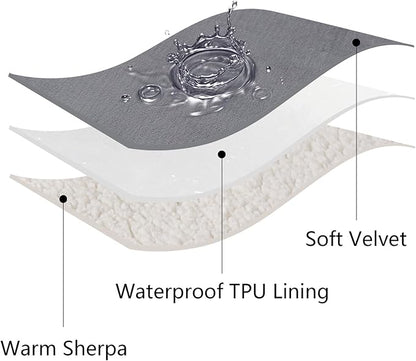 Waterproof Dog Blankets for Medium Dogs, Washable Pet Blanket for Indoor Cats, Plush Sherpa Puppy Throw Furniture Protector for Bed Couch Sofa(30"x40",M,Darkgrey)
