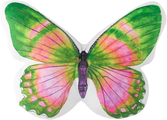 JWH Colorful Throw Pillow Covers 3D Butterfly Accent Pillow Case Decorative Spring Animal Pillow Pet Aesthetic Shams Farmhouse Bed Floor Outdoor Porch Decor Printed 13x15 Inch Pink