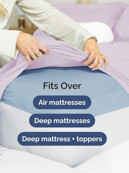 Extra Deep King Sheet Set - 6 Piece Breathable and Cooling Sheets - Hotel Luxury Bedding for Women, Men, Kids & Teens - Easy & Secure Fit - Soft and Wrinkle Free - Extra Deep Pockets - Light Lavender