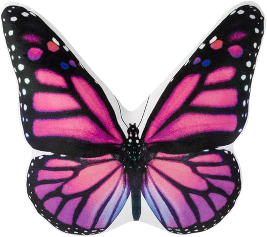 JWH Colorful 3D Butterfly Pillow Decorative Animal Throw Pillow Print Accent Pillow Stuffed Cushion for Bed Bedroom Couch Bedroom 13x18 Inch Purple Red