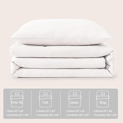 WRENSONGE Twin/Twin XL Comforter Set for Girls Boys Teens, 1 White Comforter & 1 Pillow Sham, Soft Lightweight Kids Comforter Sets for All Seasons Dorm Bedding