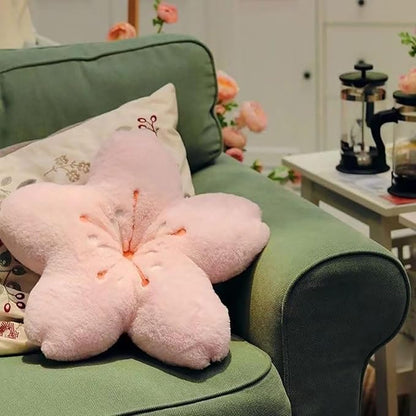 Cherry Blossom Plush Throw Pillow Living Room Sofa Pillow Flower Chair Cushion Throw Pillow (15.74 * 15.74, Pink)