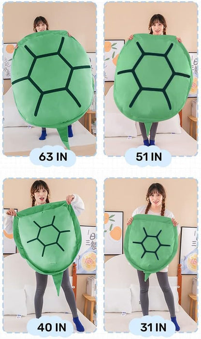 Srutirbo Wearable Turtle Shell Pillow, Removable Oversized Doll Stuffed Animal Costume Plush Toy Funny Dress Up,Creative Gift for Boys Girls Adults (51 in, Green)